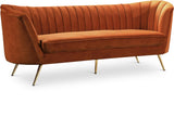 Margo Cognac Velvet Sofa