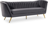 Margo Grey Velvet Sofa