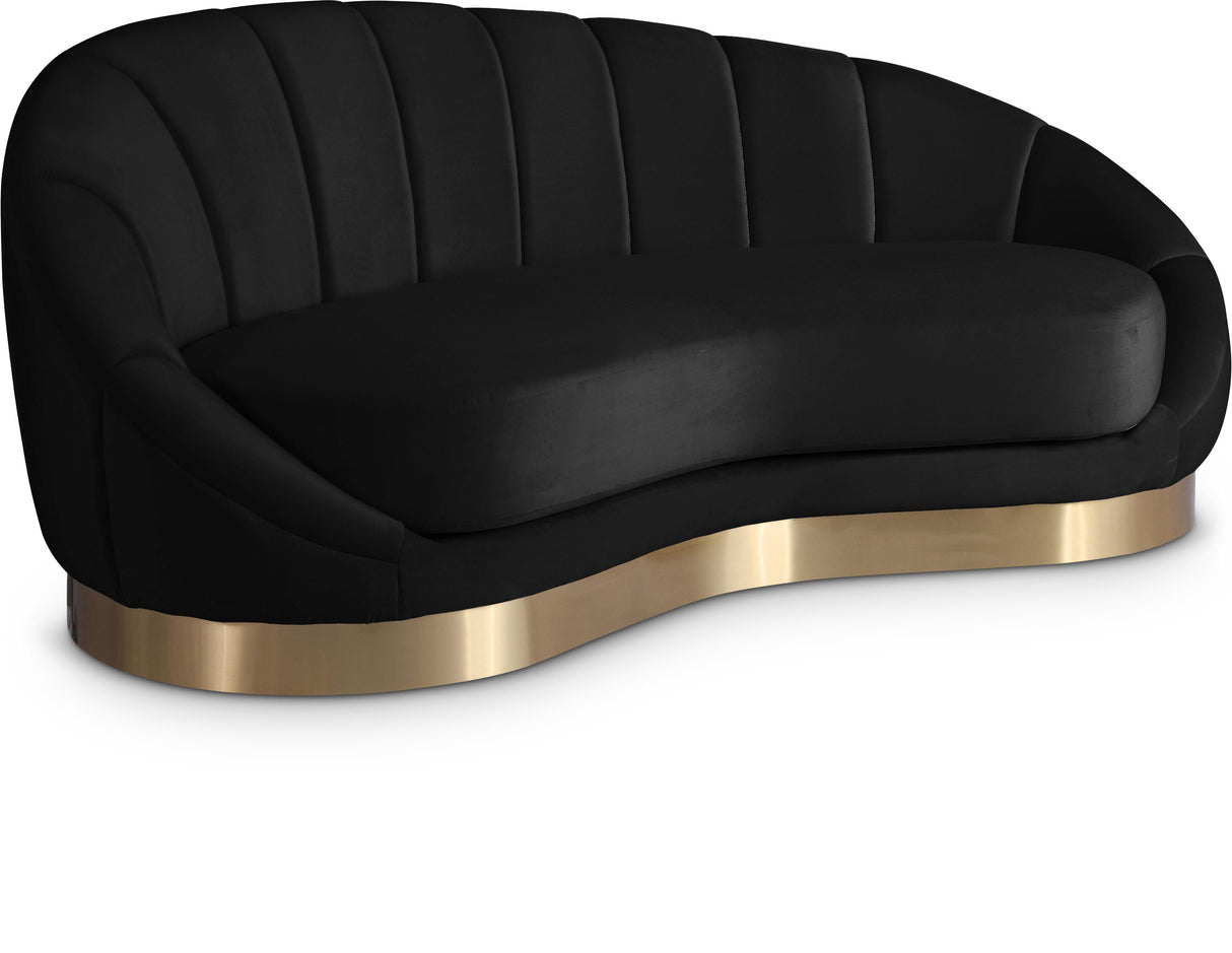 Shelly Black Velvet Chaise