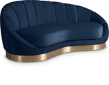 Shelly Navy Velvet Chaise