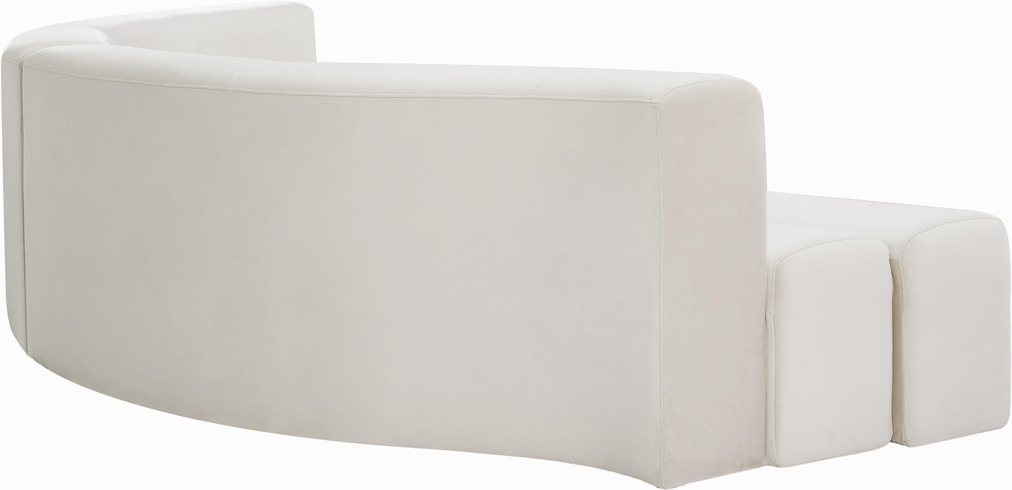 Curl Cream Velvet 2pc. Sectional