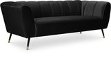 Beaumont Black Velvet Sofa