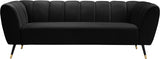 Beaumont Black Velvet Sofa