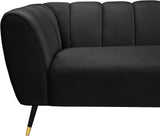 Beaumont Black Velvet Loveseat