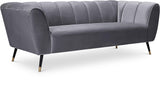 Beaumont Grey Velvet Sofa