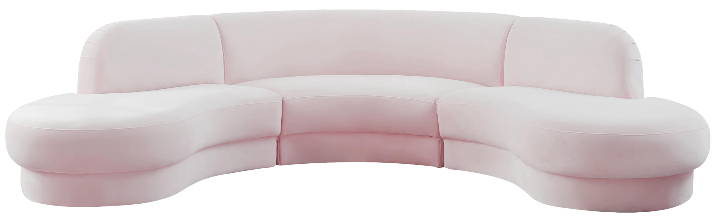 Rosa Pink Velvet 3pc. Sectional (3 Boxes)