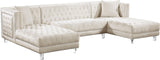 Moda Cream Velvet 3pc. Sectional