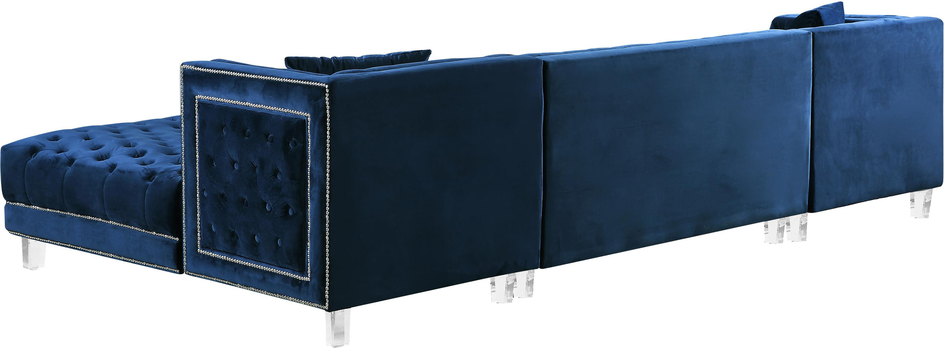 Moda Navy Velvet 3pc. Sectional