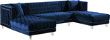 Moda Navy Velvet 3pc. Sectional