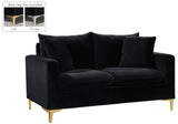 Naomi Black Velvet Loveseat