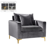 Naomi Grey Velvet Chair
