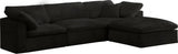 Cozy Black Velvet Cloud Modular Sectional