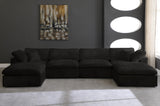 Cozy Black Velvet Cloud Modular Sectional