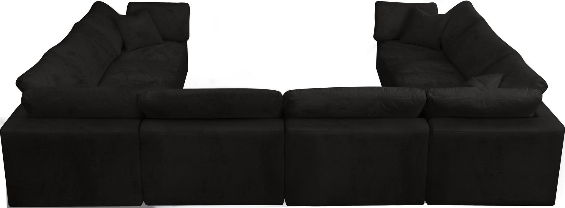 Cozy Black Velvet Cloud Modular Sectional