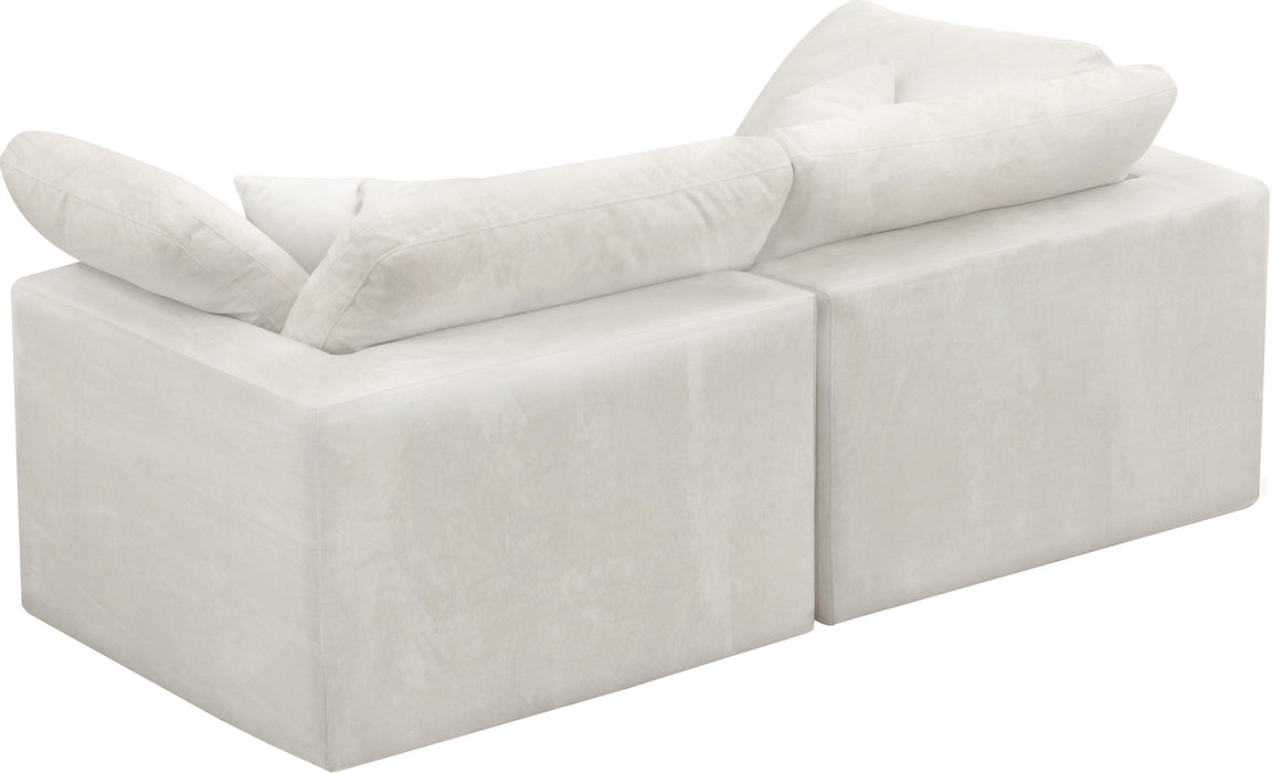 Cozy Cream Velvet Cloud Modular Sofa