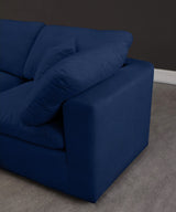 Cozy Navy Velvet Cloud Modular Armless Sofa