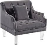 Roxy Grey Velvet Chair