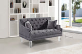 Roxy Grey Velvet Loveseat