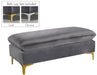 Naomi Grey Velvet Ottoman image