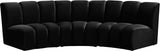 Infinity Black Velvet 3pc. Modular Sectional