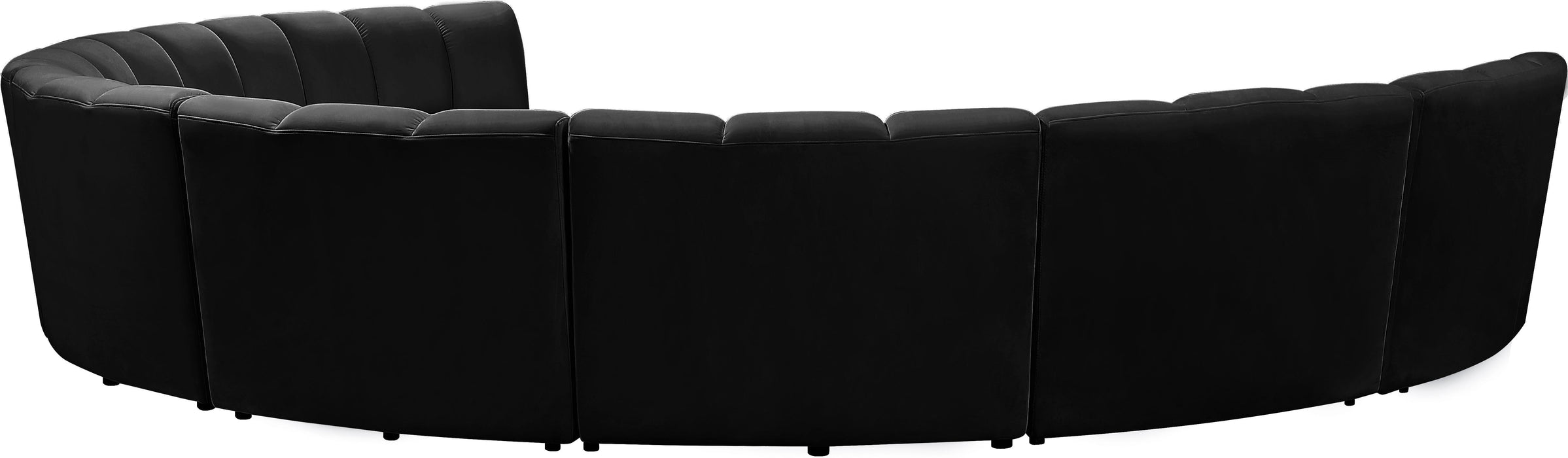 Infinity Black Velvet 8pc. Modular Sectional