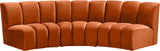 Infinity Cognac Velvet 3pc. Modular Sectional