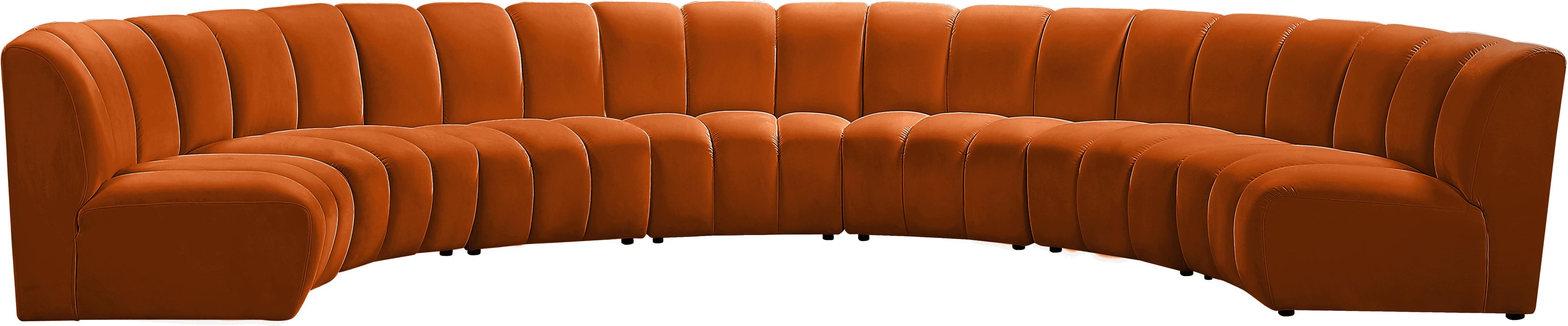 Infinity Cognac Velvet 7pc. Modular Sectional image