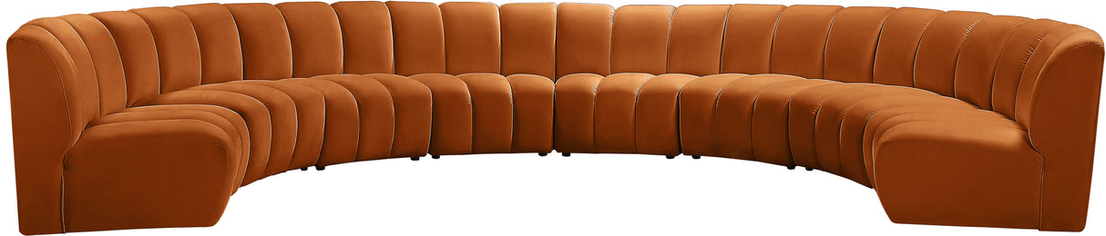 Infinity Cognac Velvet 8pc. Modular Sectional