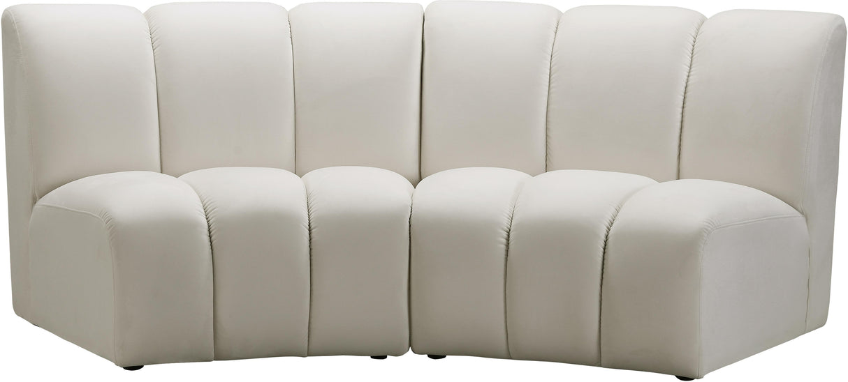 Infinity Cream Velvet 2pc. Modular Sectional