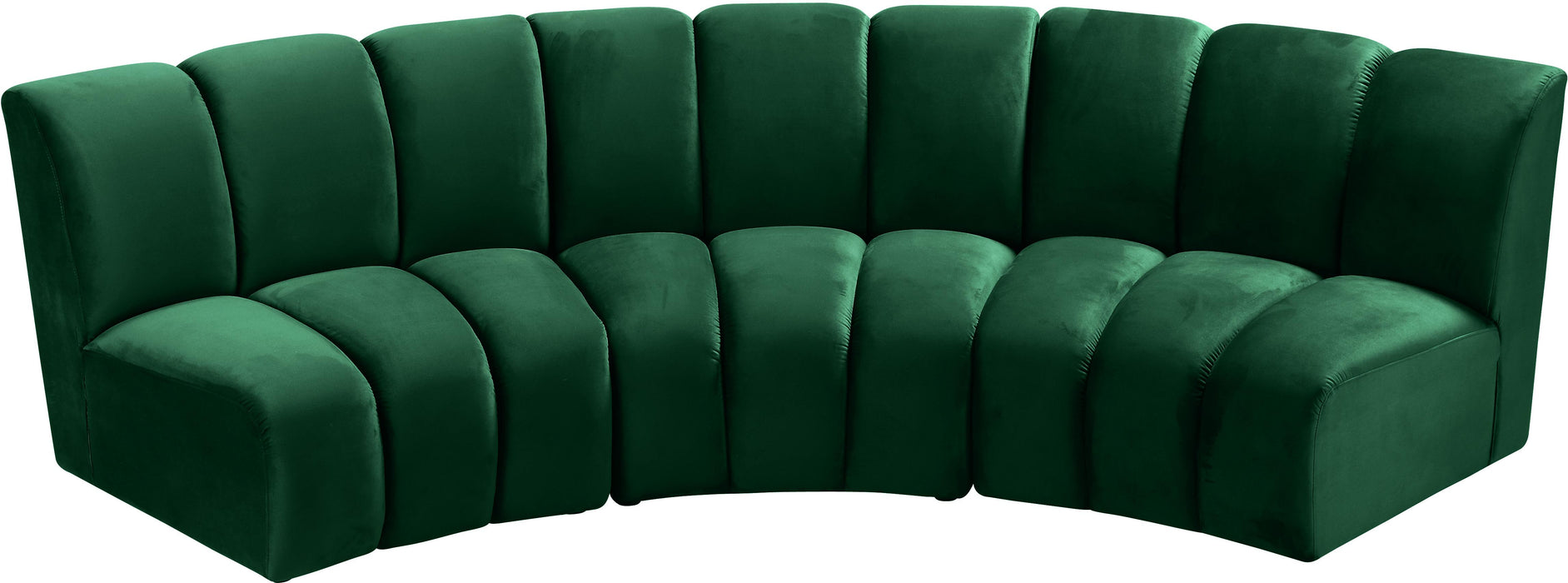 Infinity Green Velvet 3pc. Modular Sectional