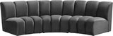 Infinity Grey Velvet 3pc. Modular Sectional