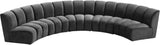 Infinity Grey Velvet 5pc. Modular Sectional