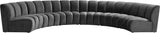 Infinity Grey Velvet 6pc. Modular Sectional