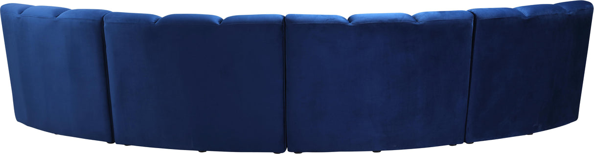 Infinity Navy Velvet 4pc. Modular Sectional