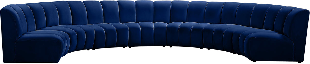 Infinity Navy Velvet 7pc. Modular Sectional
