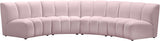 Infinity Pink Velvet 4pc. Modular Sectional