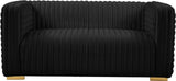 Ravish Black Velvet Loveseat