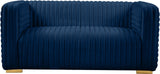 Ravish Navy Velvet Loveseat