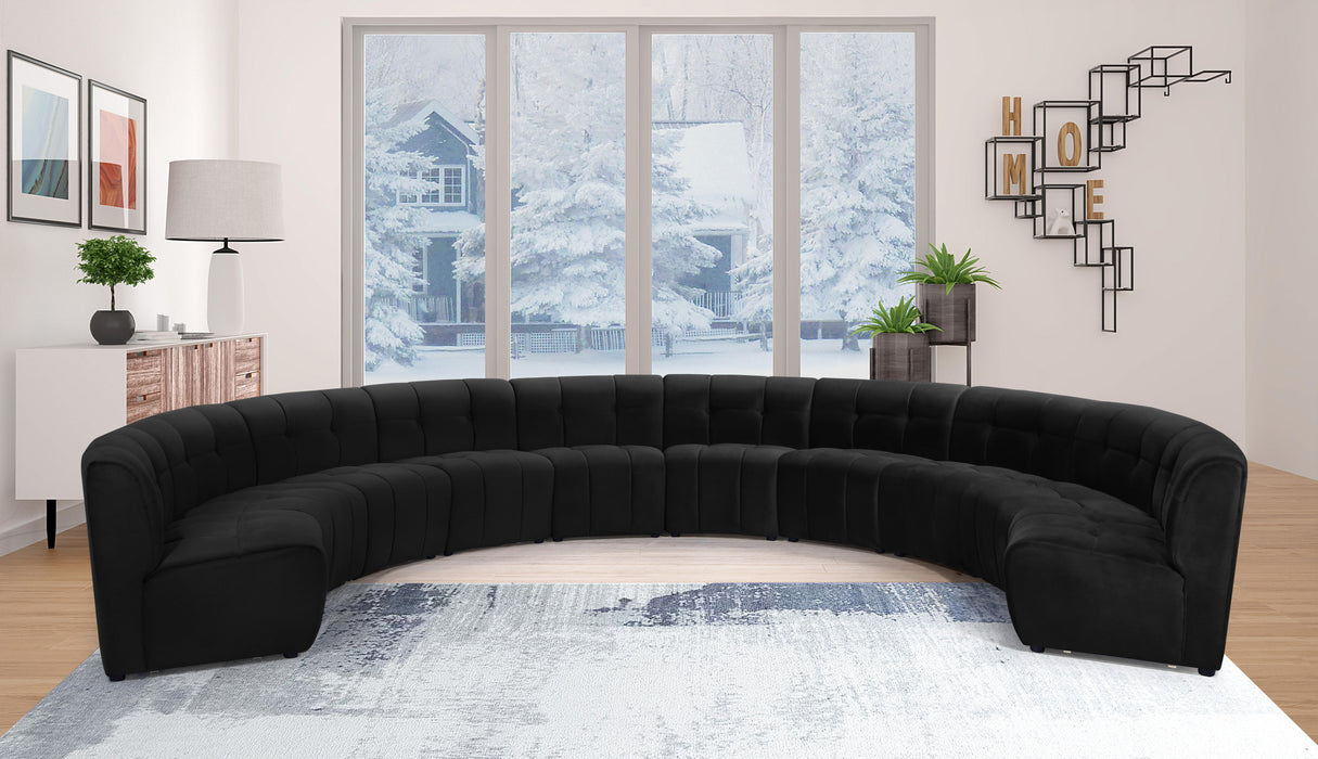 Limitless Black Velvet 10pc. Modular Sectional