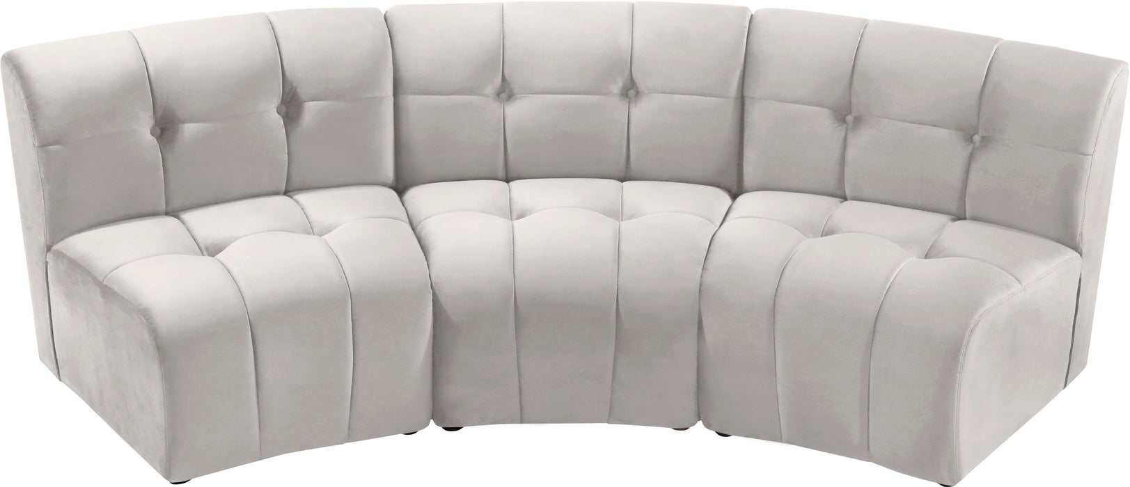 Limitless Cream Velvet 3pc. Modular Sectional