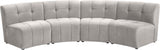 Limitless Cream Velvet 4pc. Modular Sectional