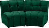 Limitless Green Velvet 2pc. Modular Sectional