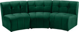 Limitless Green Velvet 3pc. Modular Sectional