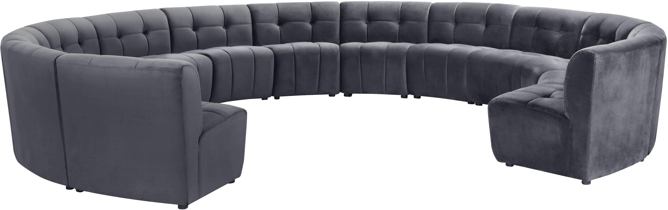 Limitless Grey Velvet 13pc. Modular Sectional