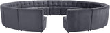 Limitless Grey Velvet 15pc. Modular Sectional