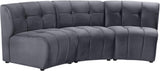 Limitless Grey Velvet 3pc. Modular Sectional