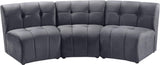 Limitless Grey Velvet 3pc. Modular Sectional