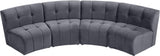 Limitless Grey Velvet 4pc. Modular Sectional