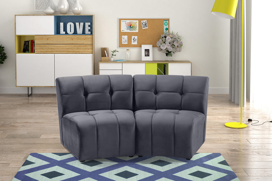 Limitless Grey Velvet 2pc. Modular Sectional