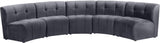 Limitless Grey Velvet 5pc. Modular Sectional